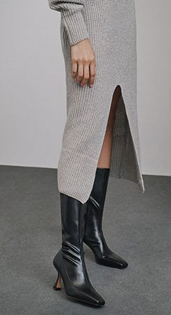 Casual Long T Shirt Dress with Spool Heels 